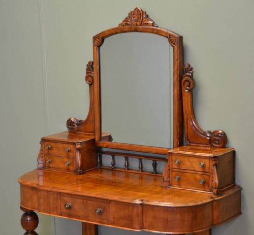 fig 2. Stunning Satin Walnut Victorian Antique Dressing Table