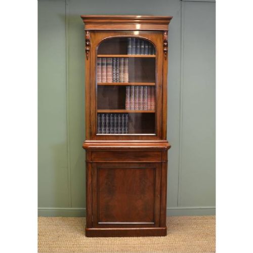 fig 1. Magnificent Quality Slim Antique Victorian Bookcase