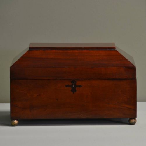Quality Mahogany Antique Sarcophagus / Tea Caddy