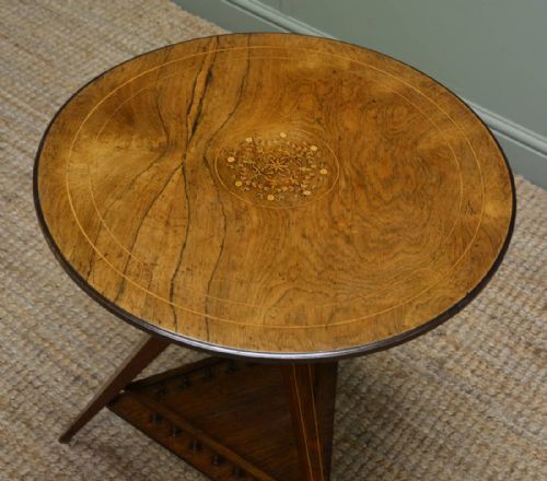 fig 1. Elegant Inlaid Rosewood Antique Occasional Table
