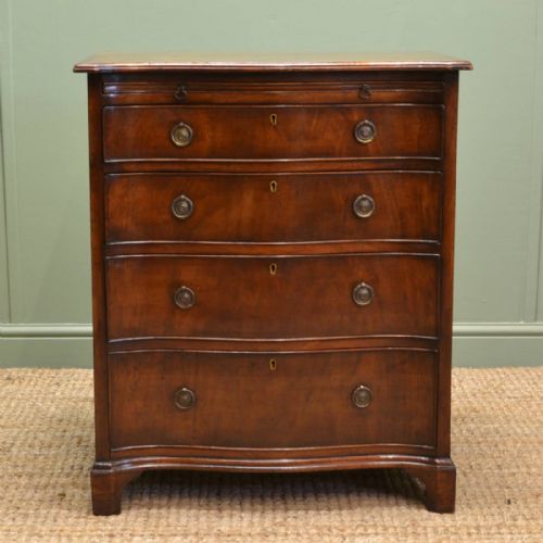 Unusual Edwardian Mahogany Serpentine Antique Small Chest of Drawers