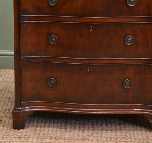 fig 1. Unusual Edwardian Mahogany Serpentine Antique Small Chest Of Drawers