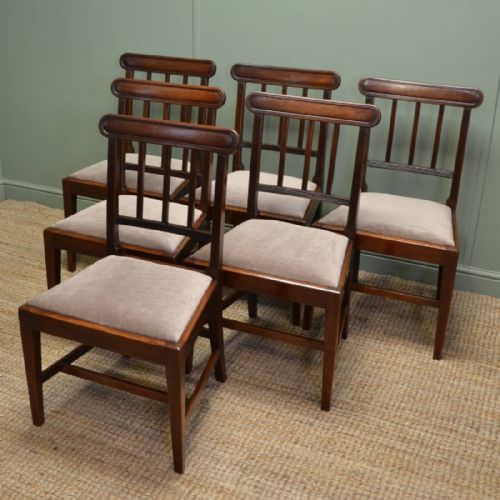 Quality Set of Six Solid Mahogany Regency Antique Dining Chairs
