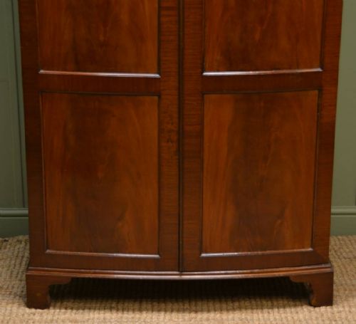 fig 1. Beautifully Figured Mahogany  Edwardian Bow Fronted Antique Wardrobe