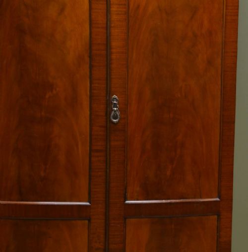 fig 2. Beautifully Figured Mahogany  Edwardian Bow Fronted Antique Wardrobe