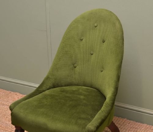 fig 2. Small Victorian Rosewood Upholstered Antique Side Chair