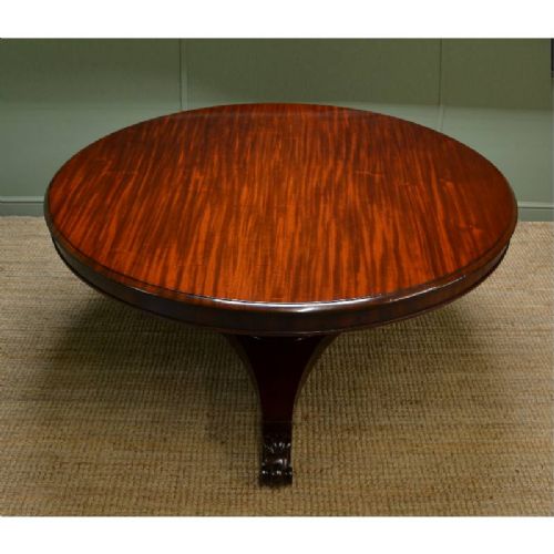 fig 1. Large Circular Victorian Solid Mahogany Antique Dining Table