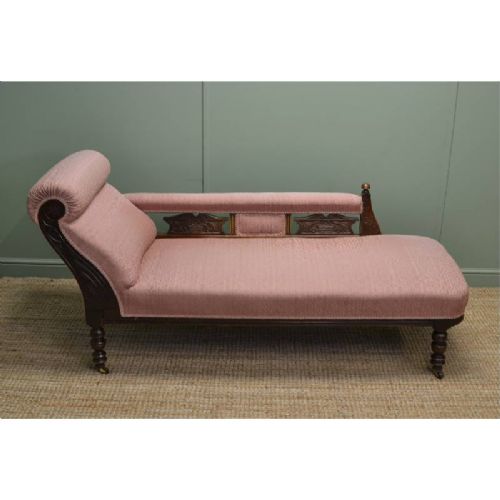 fig 1. Victorian Walnut Antique Chaise Longue