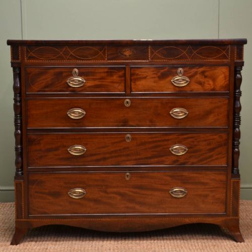 Stunning Quality Inlaid Georgian Antique Chest of Drawers