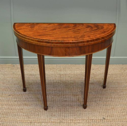 Fine Figured Mahogany D End Side / Card / Games Table