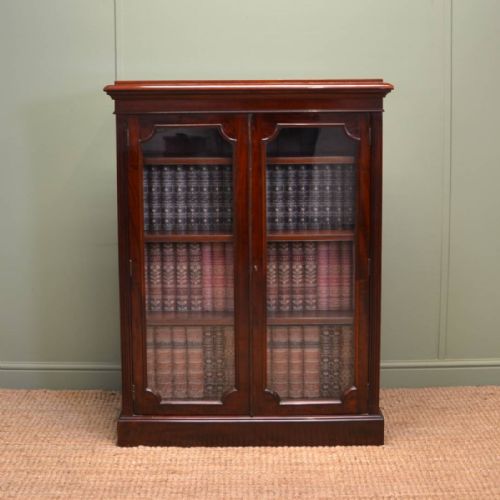 Stunning Quality Victorian Antique Glazed Mahogany Bookcase