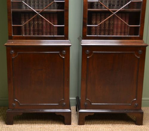 fig 2. Unusual Pair Of Victorian Mahogany Antique Bookcases