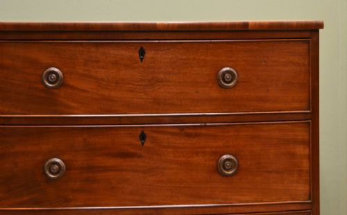 fig 2. Regency Mahogany Antique Bow Fronted Chest Of Drawers