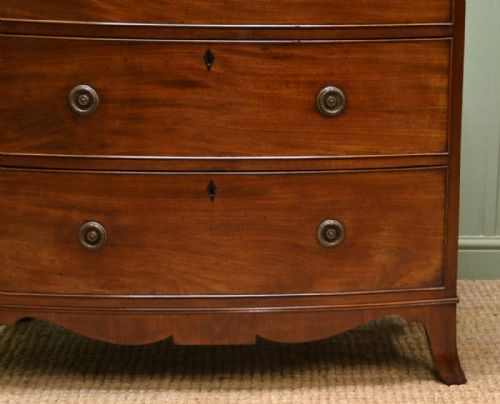 fig 1. Regency Mahogany Antique Bow Fronted Chest Of Drawers