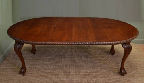 Edwardian Walnut Wind Out Extending Antique Dining Table