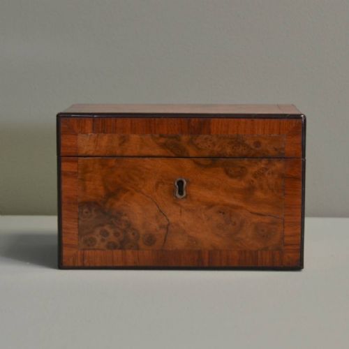 Fabulous Quality Victorian Burr Walnut Antique Tea Caddy