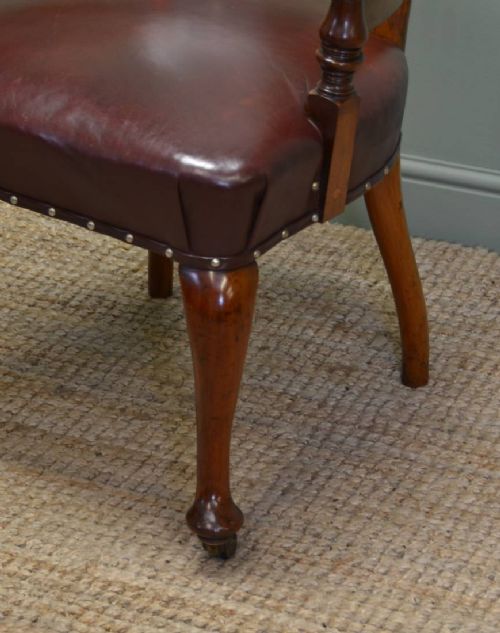 fig 1. Fabulous Quality Victorian Solid Walnut Antique Pair Of  Office Chairs