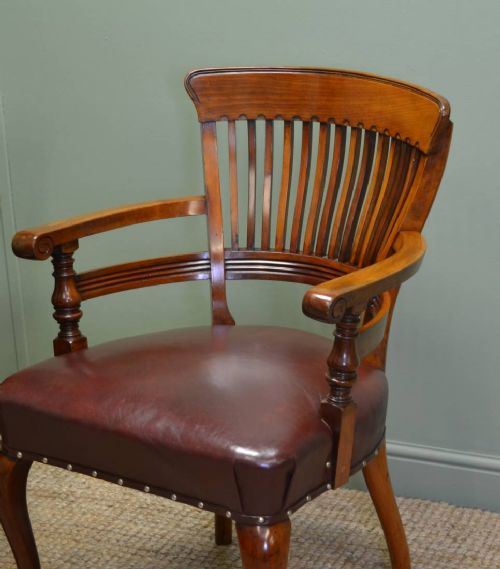 fig 2. Fabulous Quality Victorian Solid Walnut Antique Pair Of  Office Chairs
