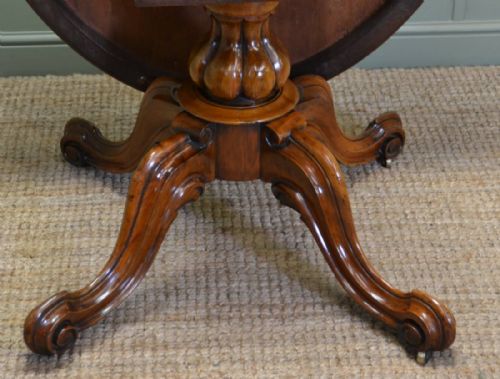 fig 2. Magnificent Victorian Burr Walnut Oval Antique Dining Table