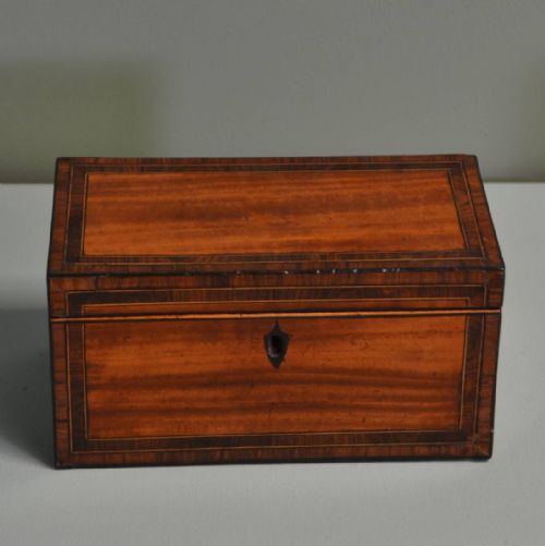 Fine Regency Satinwood Antique Tea Caddy