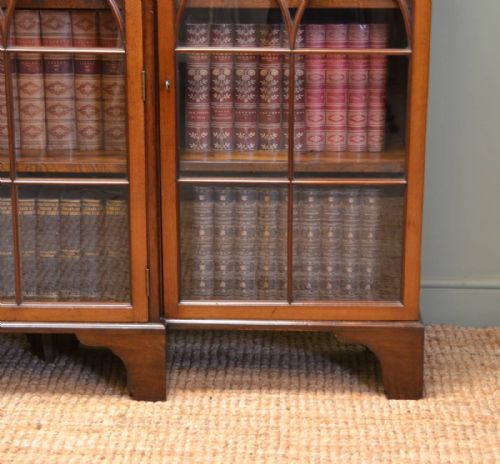 fig 1. Edwardian Mahogany Antique Brake fronted Glazed Bookcase