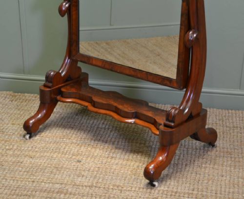 fig 1. Fine Quality Early Victorian Antique Mahogany Cheval Mirror