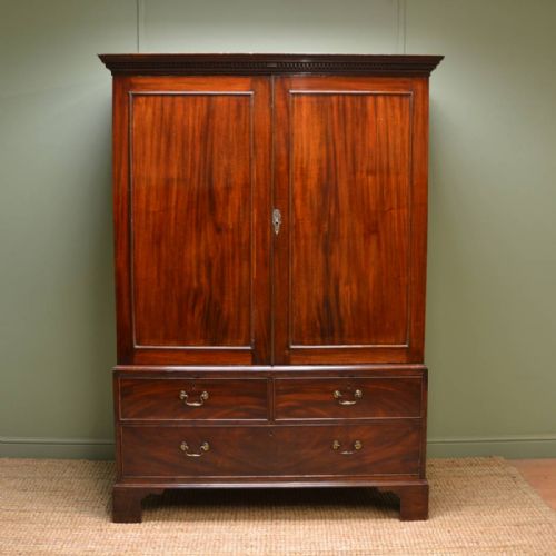 Fabulous Quality Georgian Mahogany Antique Linen Press