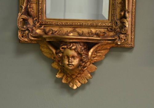 fig 2. Unusual Pair Of Antique Decorative Gilt Mirrors