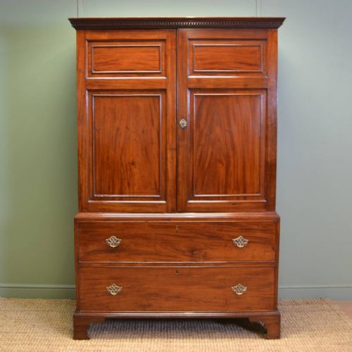 Quality Georgian Antique Mahogany Linen Press