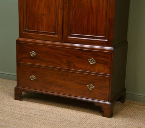 fig 1. Quality Georgian Antique Mahogany Linen Press