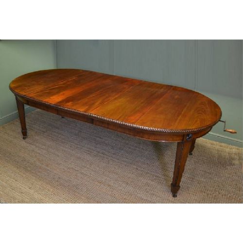 fig 1. Stunning Quality Large Edwardian Walnut Antique Dining Table 