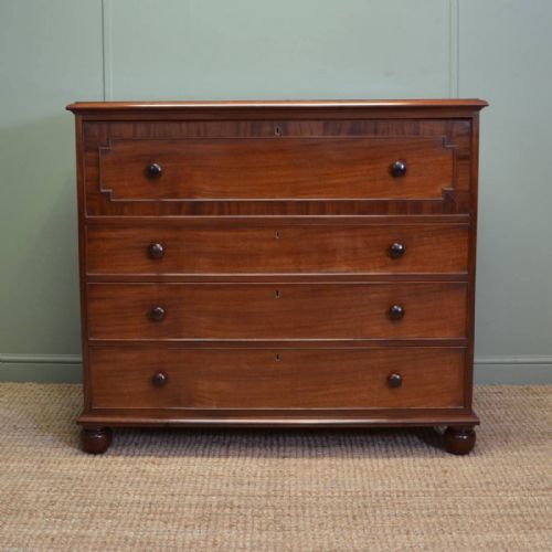 Superb Quality Regency Antique Figured Mahogany Chest of  Drawers