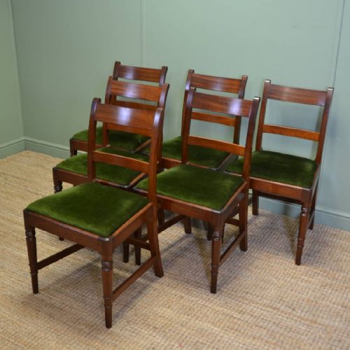 Set of Six Fine Quality Regency Mahogany Antique Dining Chairs