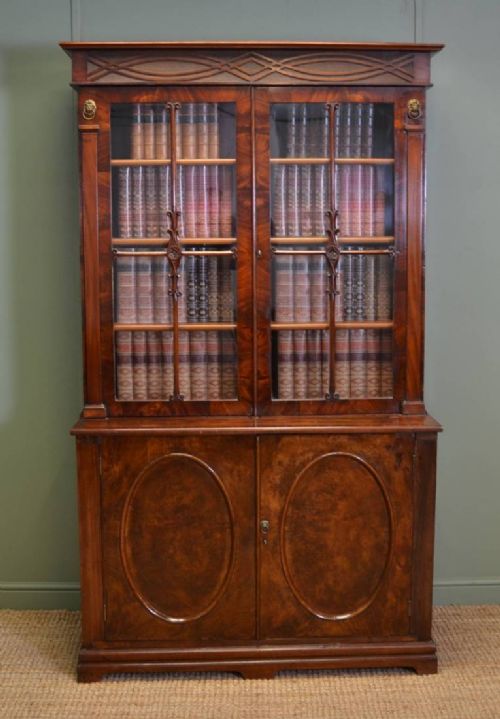 Decorative Victorian Antique Glazed Bookcase