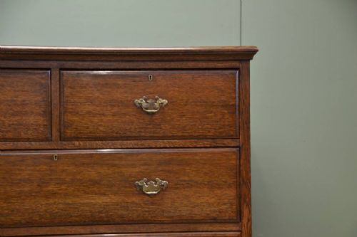 fig 2. Superb Quality Tall Solid Oak Victorian Antique Chest Of Drawers