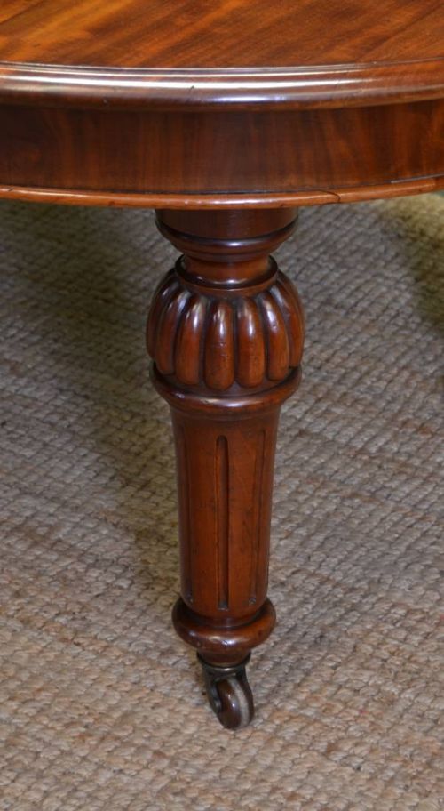 fig 2. Magnificent Quality Large Victorian Mahogany Antique Wind Out Dining Table