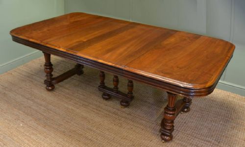 Victorian Solid French Walnut Antique Extending Dining Table