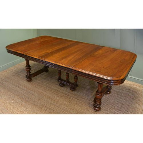 fig 1. Victorian Solid French Walnut Antique Extending Dining Table