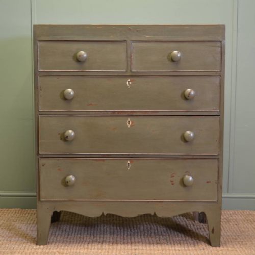Country Regency Antique Painted Chest of Drawers