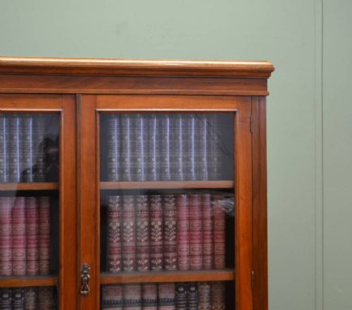 fig 2. Quality Victorian Walnut Antique Glazed Bookcase