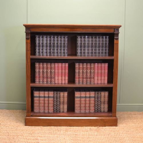 Quality Victorian Antique Walnut Open Bookcase