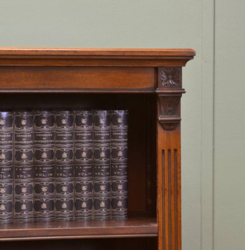 fig 2. Quality Victorian Antique Walnut Open Bookcase