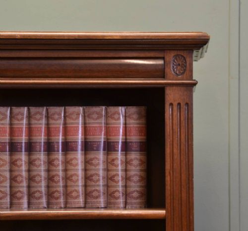 fig 2. Large Edwardian Walnut Antique Open Bookcase