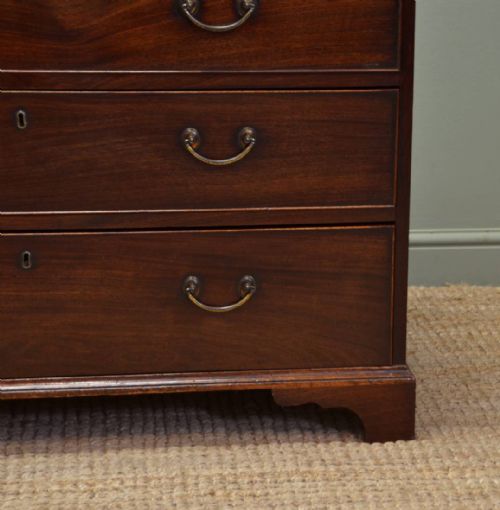 fig 1. Fine Quality Small Georgian Figured Mahogany Antique Chest Of Drawers