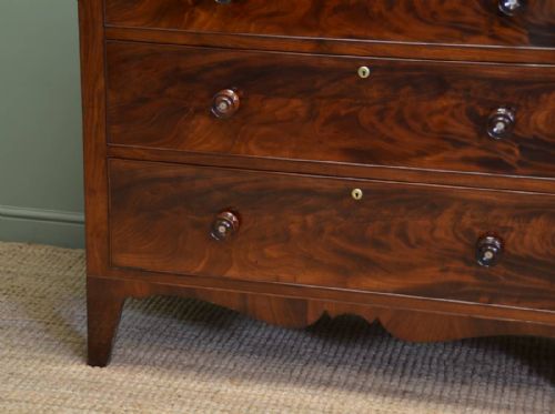 fig 1. Large Flamed Mahogany Victorian Antique Chest Of Drawers