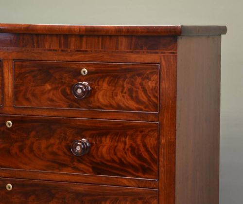 fig 2. Large Flamed Mahogany Victorian Antique Chest Of Drawers