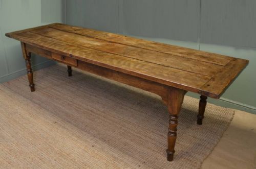 fig 1. Huge 9 Ft Long Victorian French Country Farmhouse Antique Kitchen Table