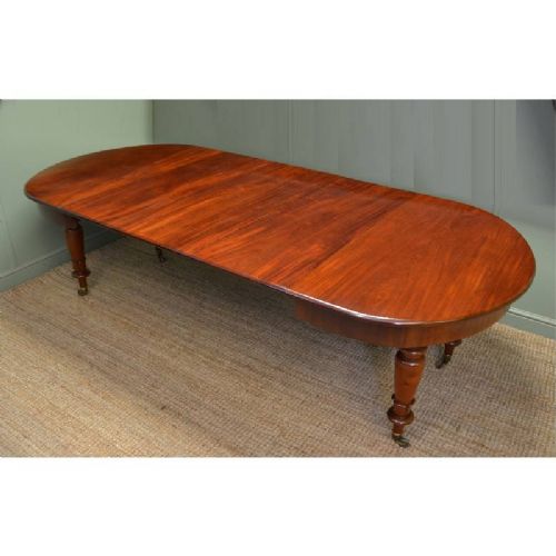 fig 1. Unusual Large Tulip Carved Victorian Antique Mahogany Extending Dining Table