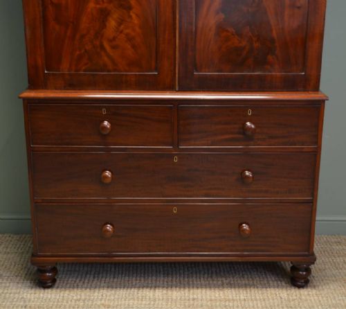fig 1. Quality Figured Mahogany Antique Regency Linen Press