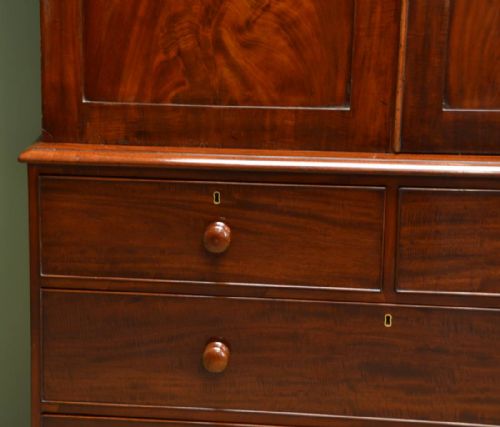 fig 2. Quality Figured Mahogany Antique Regency Linen Press